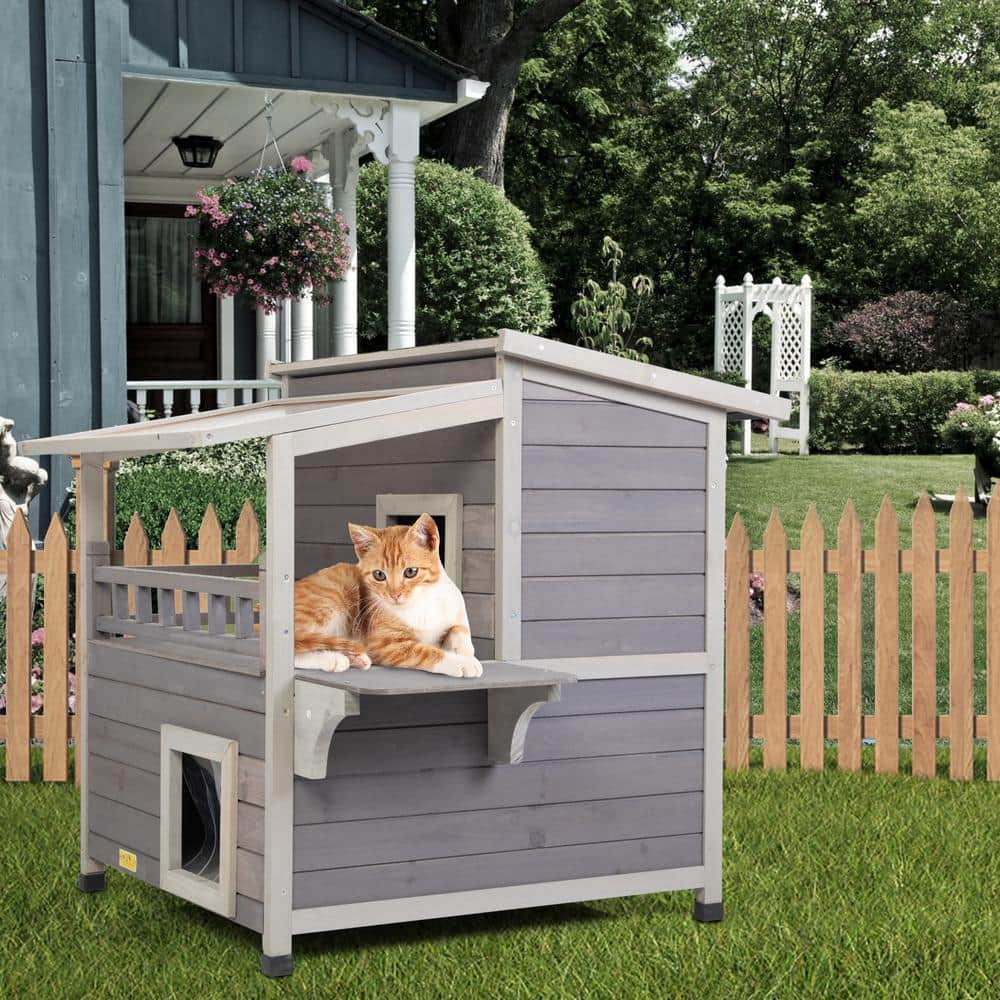 COZIWOW Wooden Cat House Water-Resistant CW12T0463