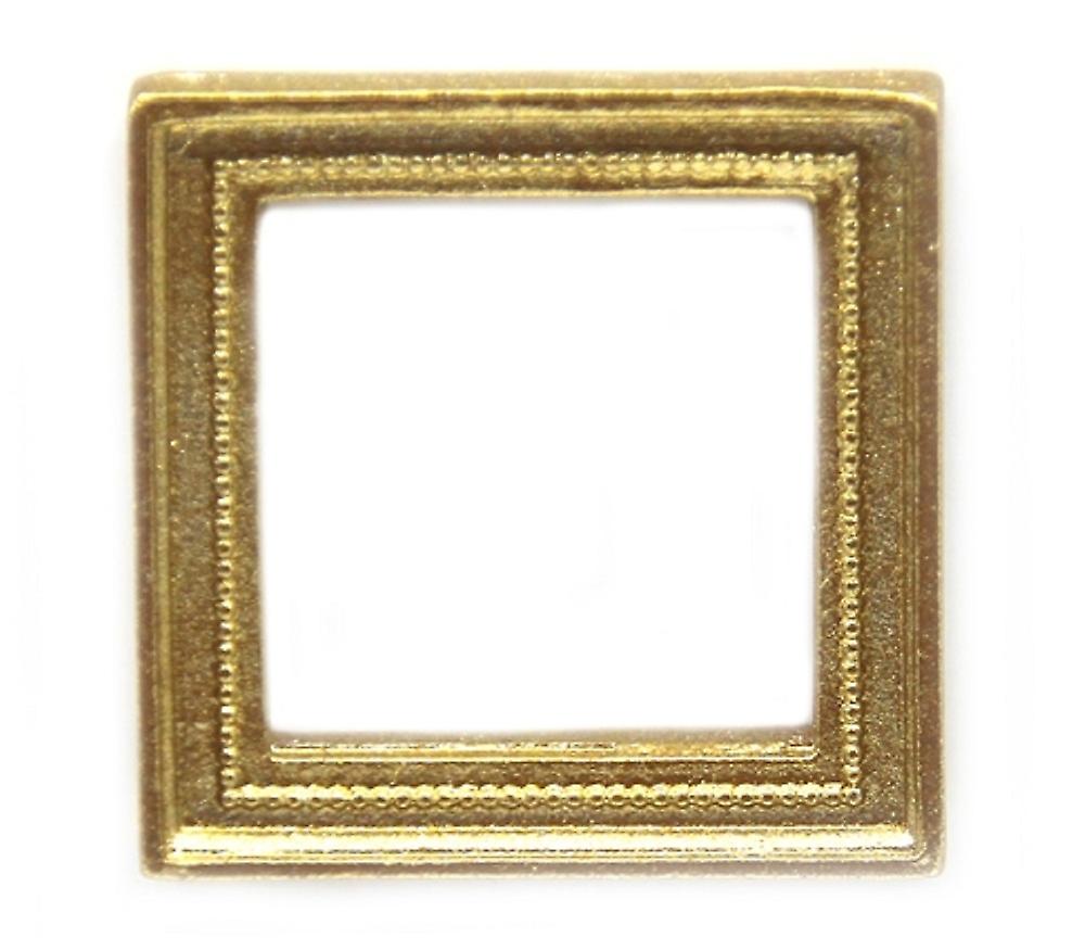 Dolls House Small Square Empty Gold Picture Painting Frame Miniature Accessory