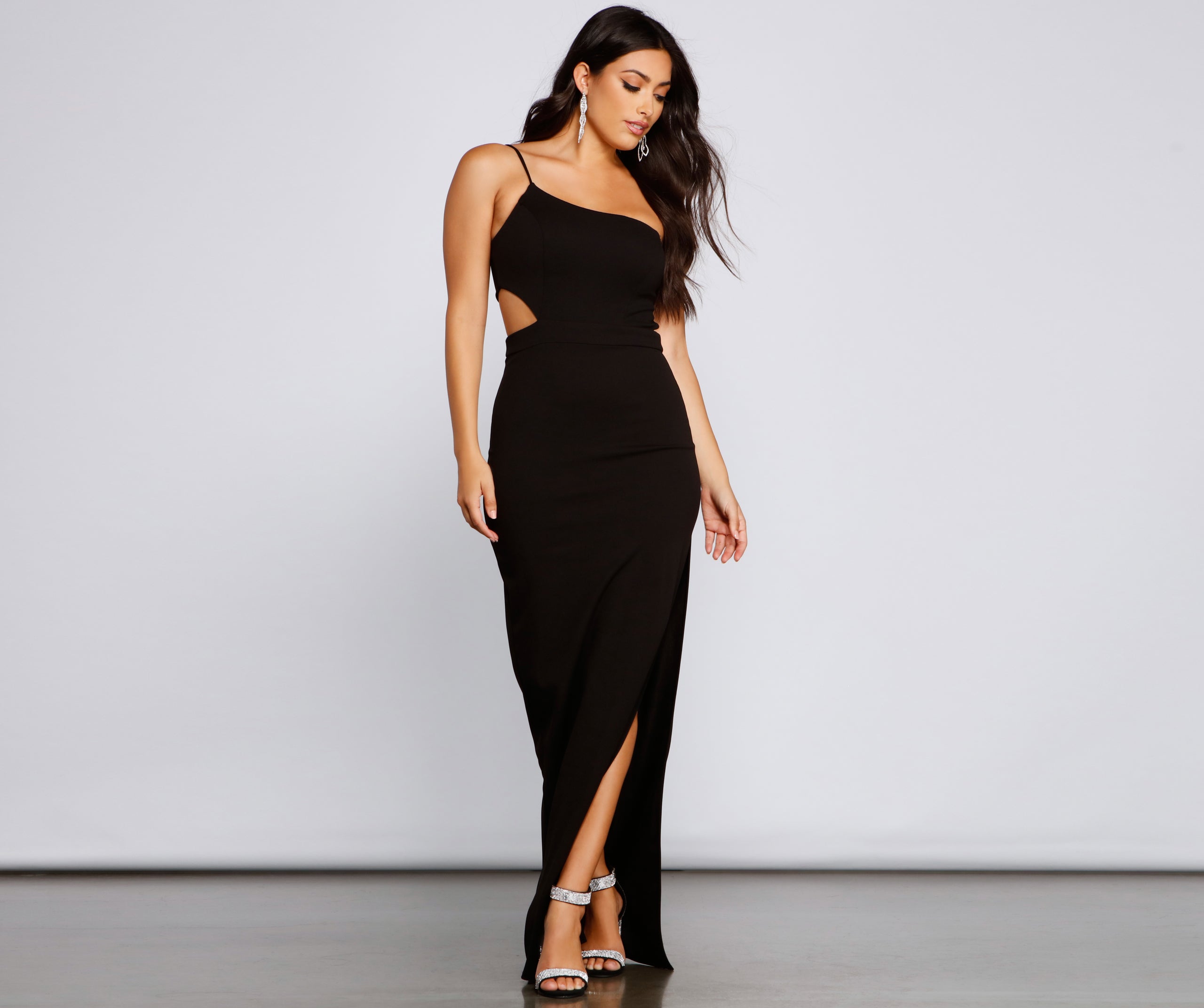 Francesca Formal One Shoulder Crepe Dress