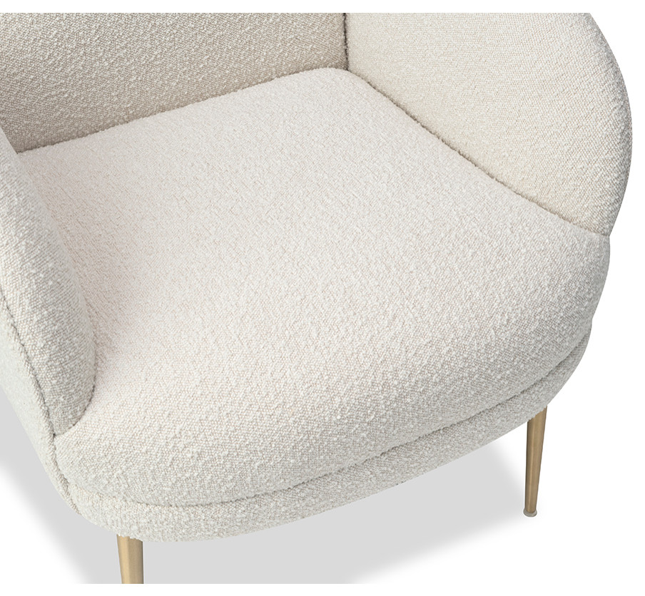 White Boucl√© Accent Chair  Liang  ampEimil Gil   Midcentury   Armchairs And Accent Chairs   by Oroa   Distinctive Furniture  Houzz