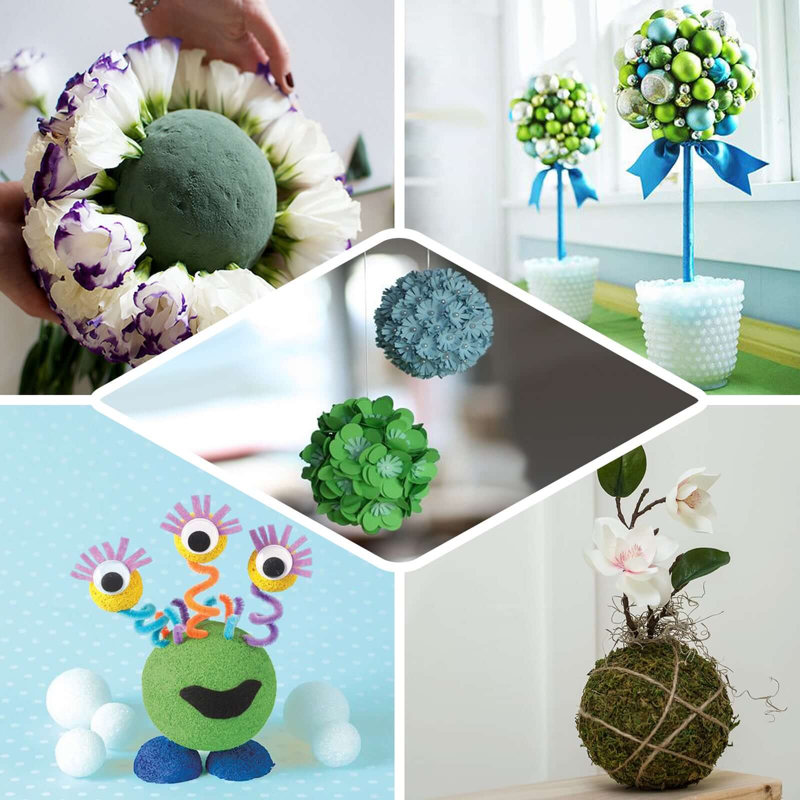 Green DIY Flower Arrangements Craft Foam Ball, Smooth Floral Foam Ball 8