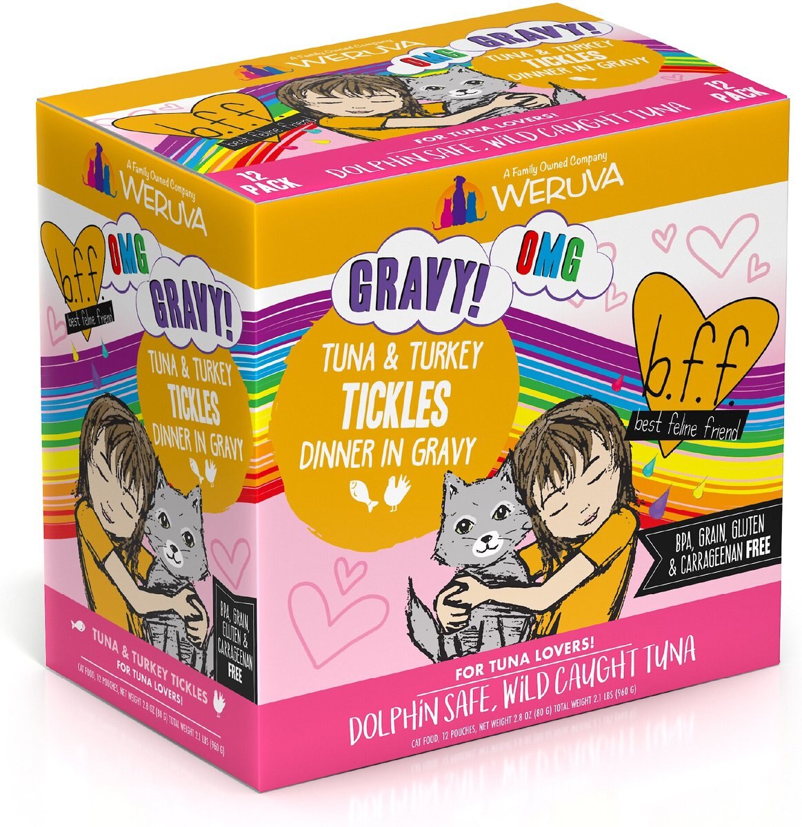 BFF Tuna and Turkey Tickles Dinner in Gravy Wet Cat Food Pouches