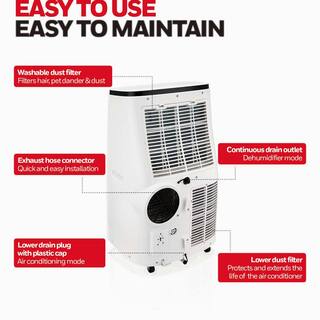 Honeywell 10000 BTU Portable Air Conditioner with Dehumidifier in White and Black HJ0CESWK7