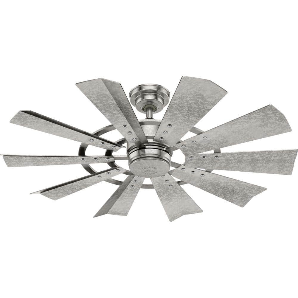 Hunter Crescent Falls 52 in IndoorOutdoor Galvanized Ceiling Fan with Wall Control