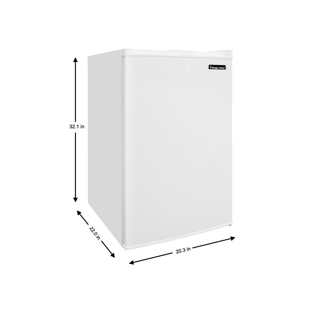 Magic Chef MCUF3W2 3 Cubic Ft Deep Small Mini Adjustable Upright Freezer  White