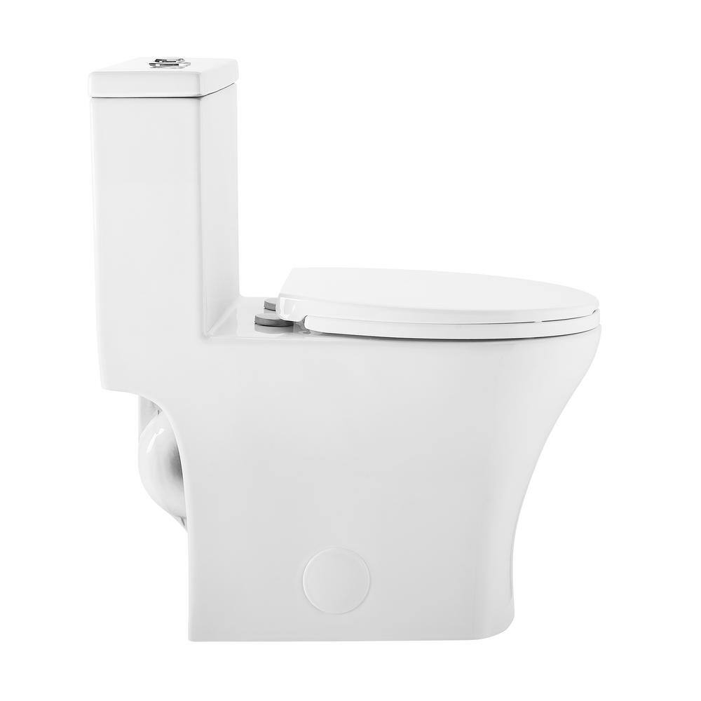 Swiss Madison Sublime III 1-piece 0.951.26 GPF Dual Flush Round Toilet in White Seat Included SM-1T271