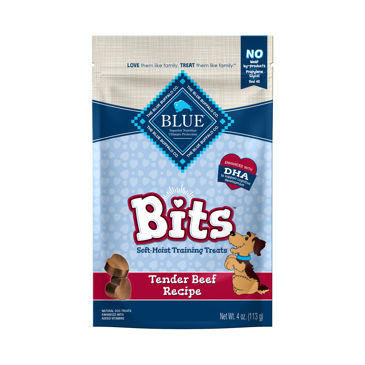 Blue Buffalo Blue Bits Tender Beef Recipe Soft-Moist Training Dog Treats， 4 Oz. Bag