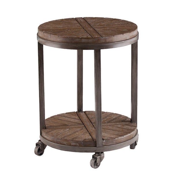 SEI Furniture Kenya Industrial Brown Wood Side Table