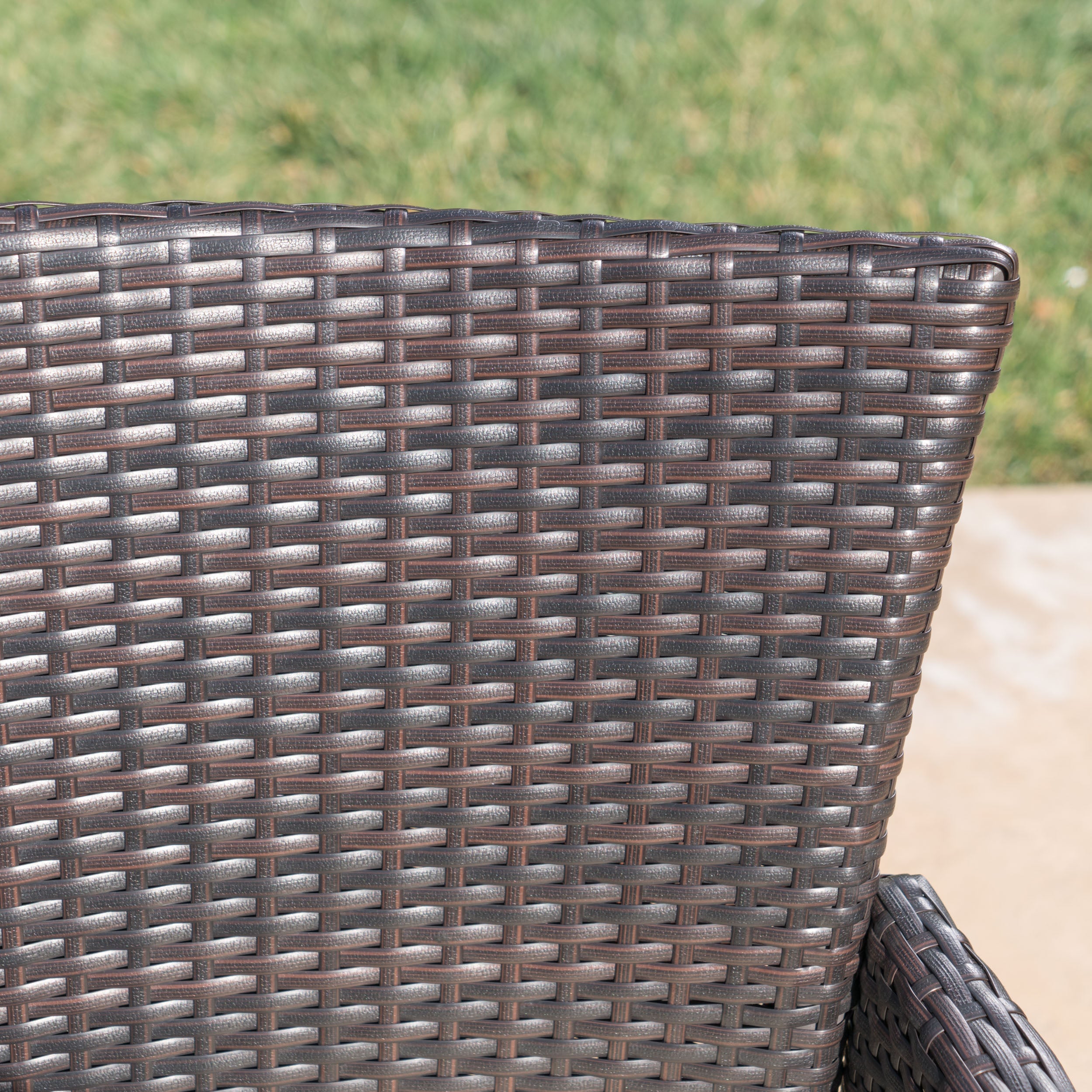 Clementine Outdoor 3pc Multibrown Wicker Bistro Set