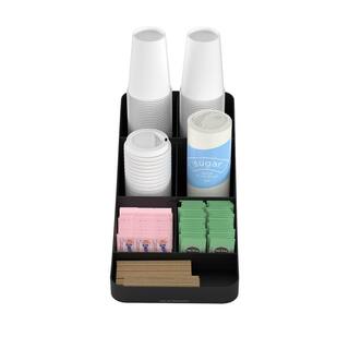 Mind Reader Trove 7 Compartment Coffee Condiment Organizer in Black COMP7-BLK