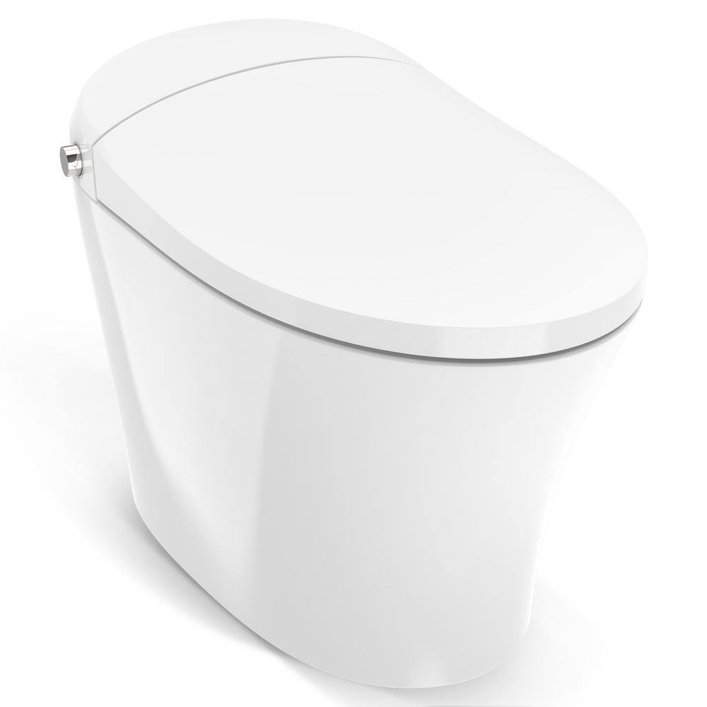 HOROW 11.27 GPF Tankless Elongated Smart Toilet Bidet in White with Frontrear Wash and Auto Flush HR-0015