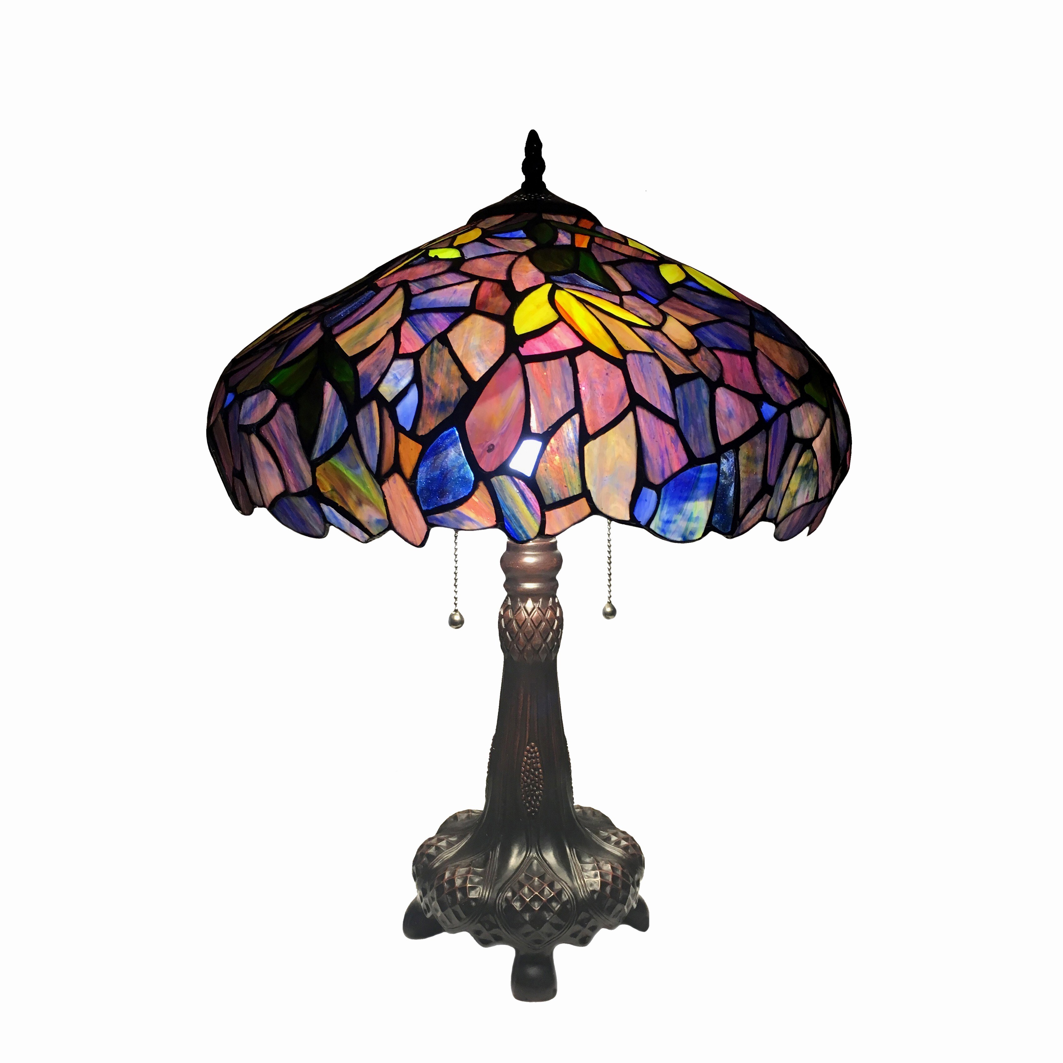  Style Floral Antique Bronze 2-light Table Lamp