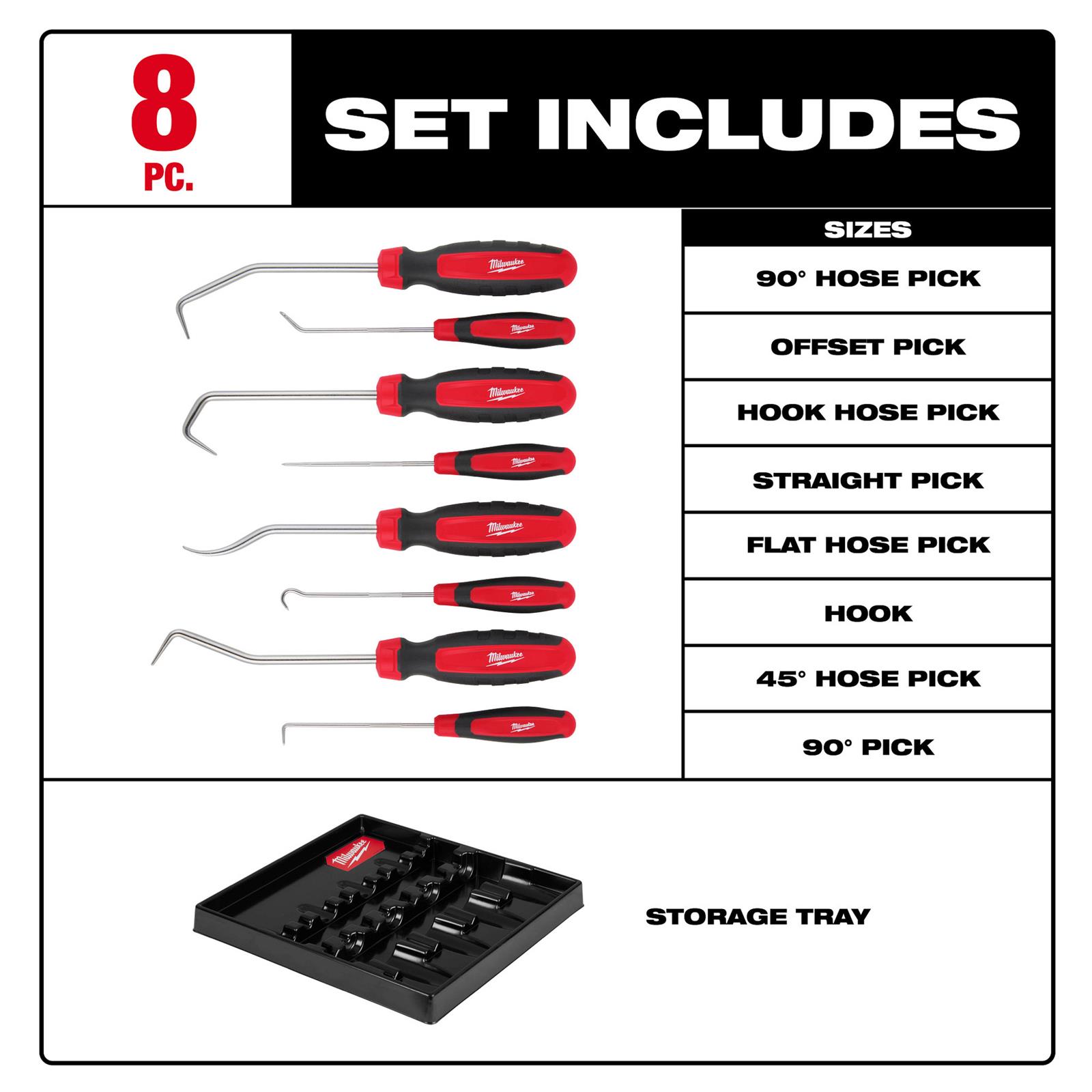 Milwaukee Tool 48-22-9218 Milwaukee 8-Piece Hook and Pick Sets