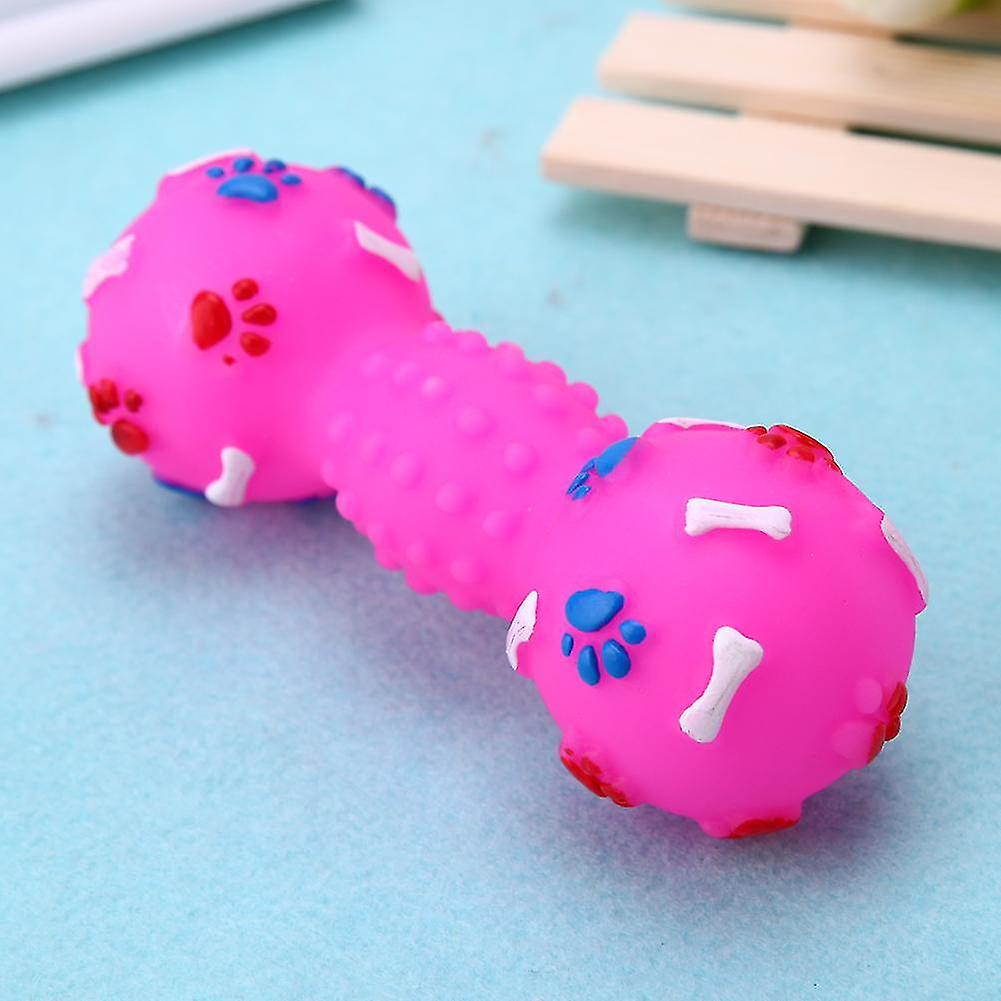 1pc Dotted Dumbbell Shaped Dog Toys Squeeze Squeaky Faux Bone Pet Dog Toys Interactive Game Pet Chewing Toy Pet Supplies