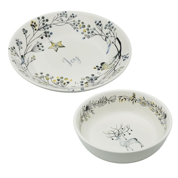 Fitz and Floyd Noel Noir Set of 2 Serving Bowls