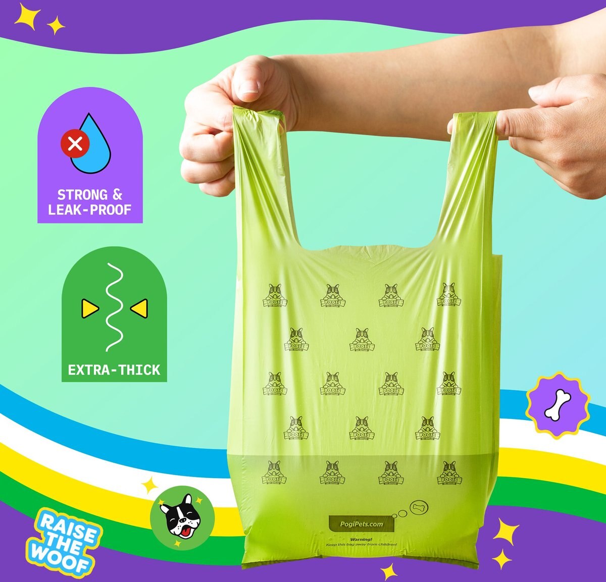 Pogi's Pet Supplies Unscented Easy-Tie Handle Dog Poop Bags