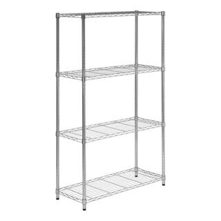 Honey-Can-Do Chrome 4-Tier Heavy-Duty Adjustable Steel Garage Storage Shelving Unit (36 in. W x 59 in. H x 14 in. D) SHF-09439