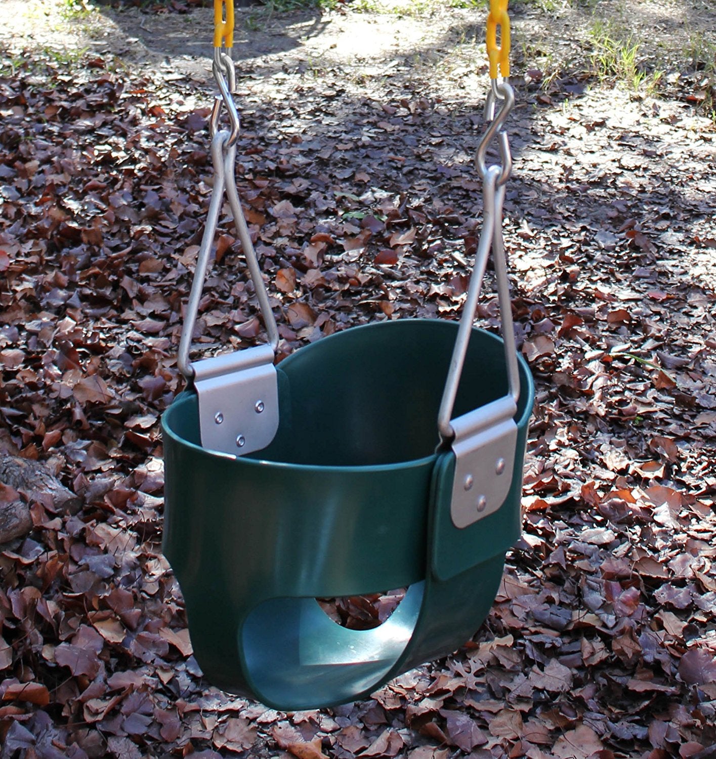 GoDecor Toddler Swing， Kids Bucket Seat with Chains， Green