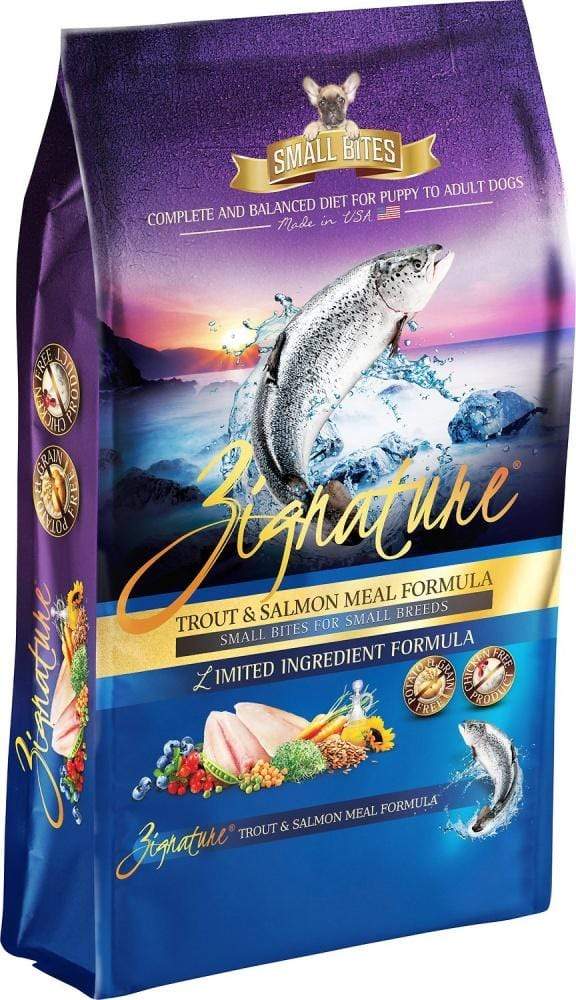 Zignature Small Bites Grain Free Trout and Salmon Formula Dry Dog Food