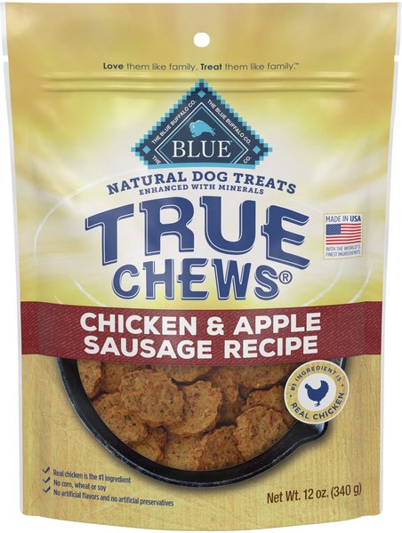 Blue Buffalo True Chews Natural Chicken and Apple Sausage Dog Treats