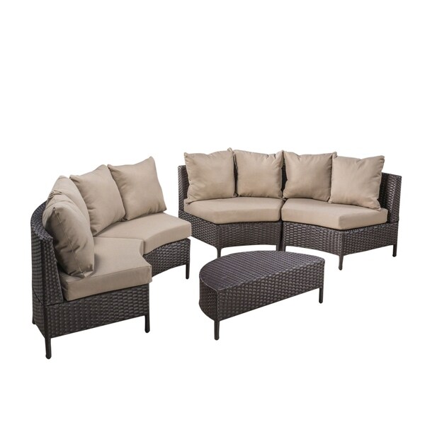 Newton Outdoor 4seater Sectional Sofa Set by Christopher Knight Home