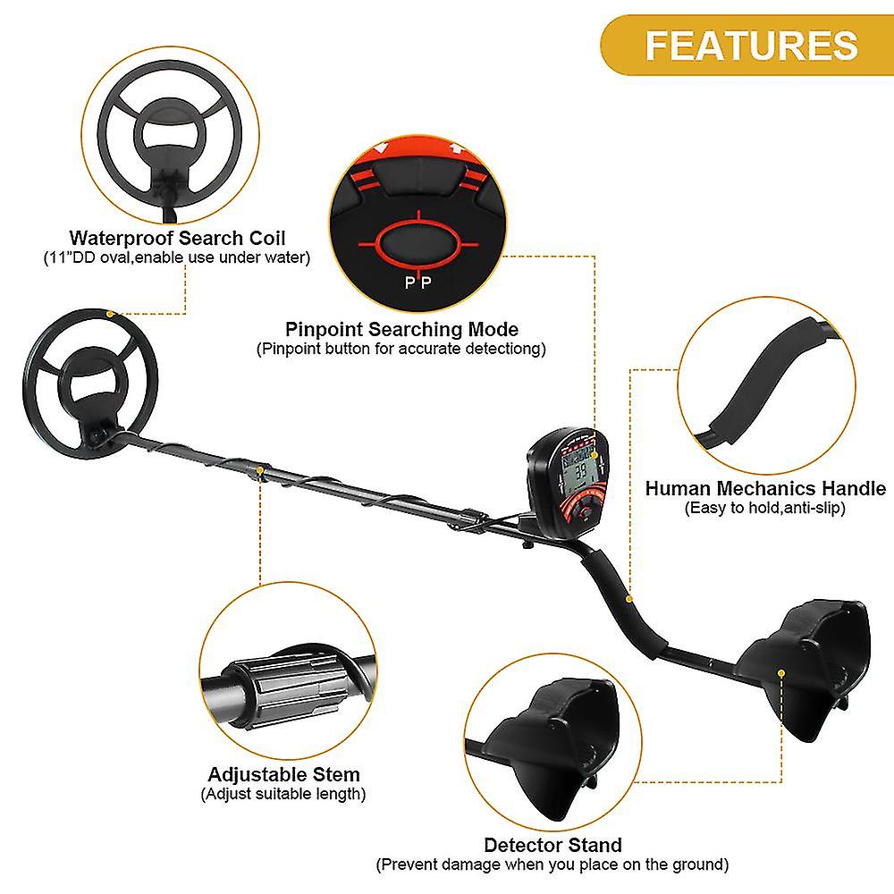 Md810 Metal Detector Underground Professional Depth 2.5m Search Finder Gold Detector Treasure Detecting Pinpointer Waterproof