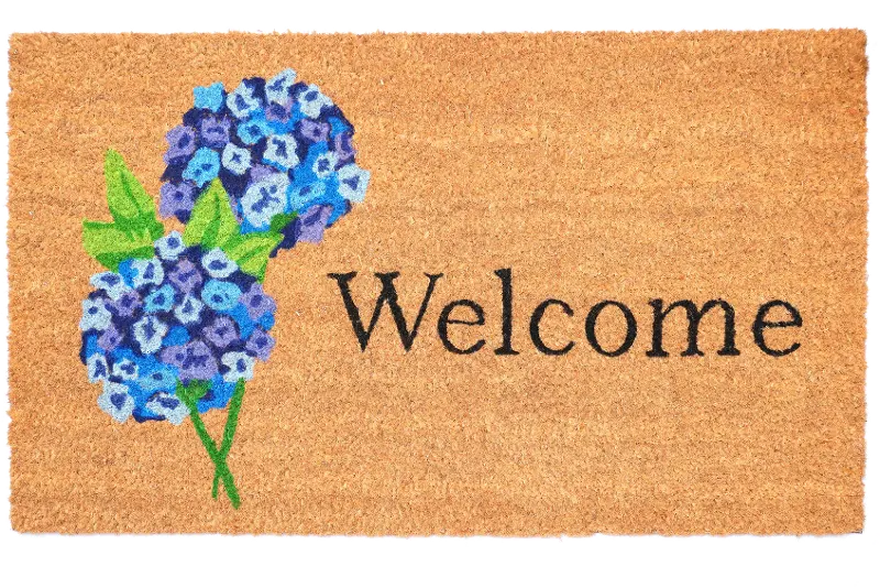 Hydrangea Welcome Doormat