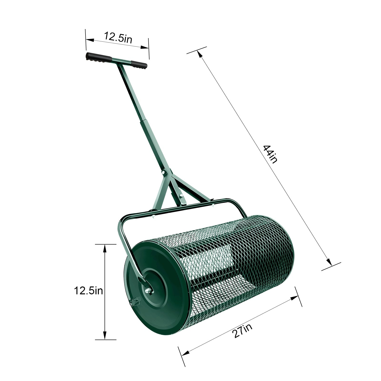 Compost Spreader Peat Moss Spreader with Upgrade T Shaped Handle for Planting, Seeding,Lawn and Garden