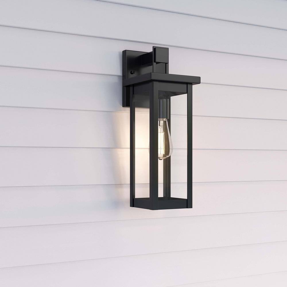 Millennium Lighting 1-Light Powder Coat Black Outdoor Wall-Light Sconce with Clear Glass 2601-PBK