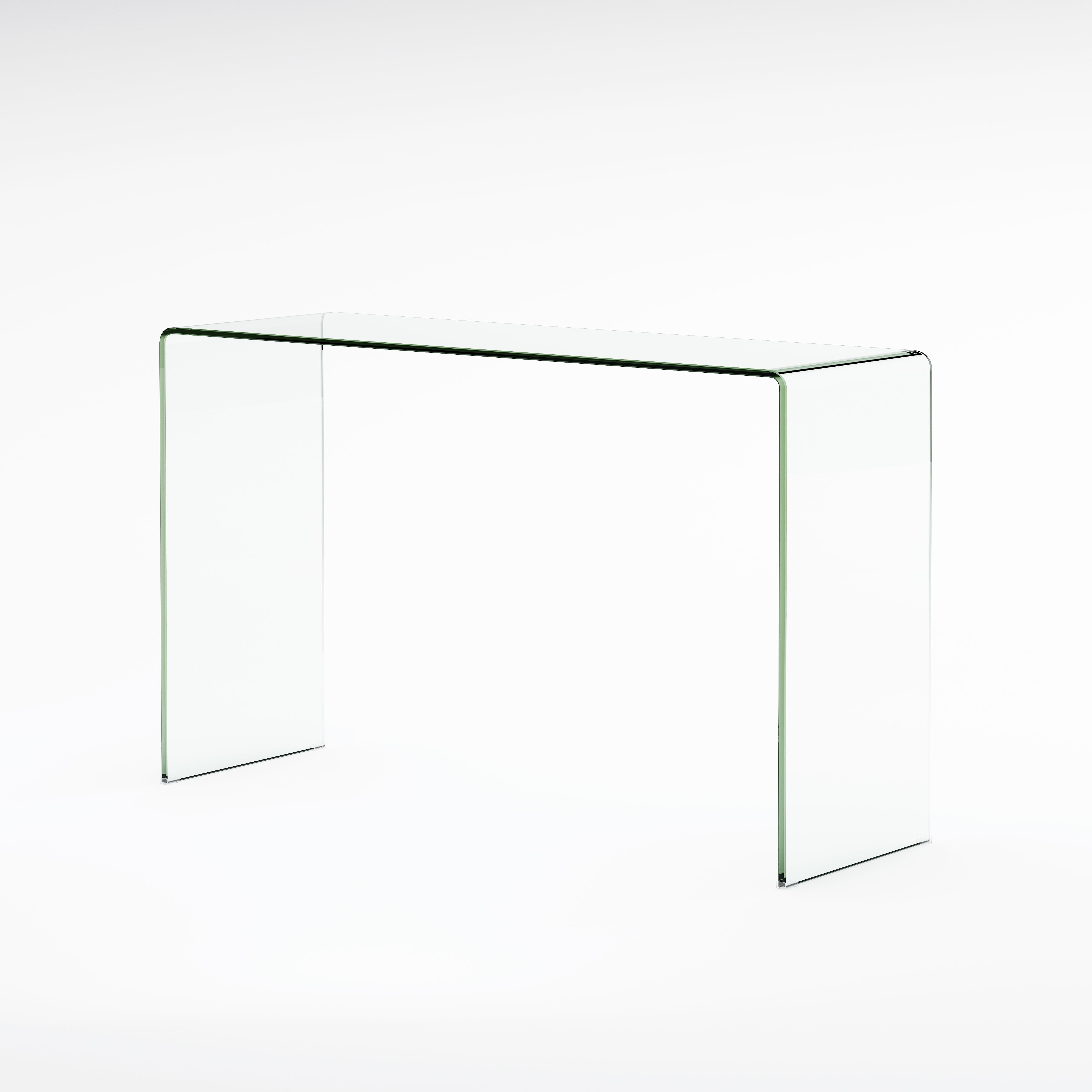 Modern Rectangular Clear 12mm Tempered Glass Console Table