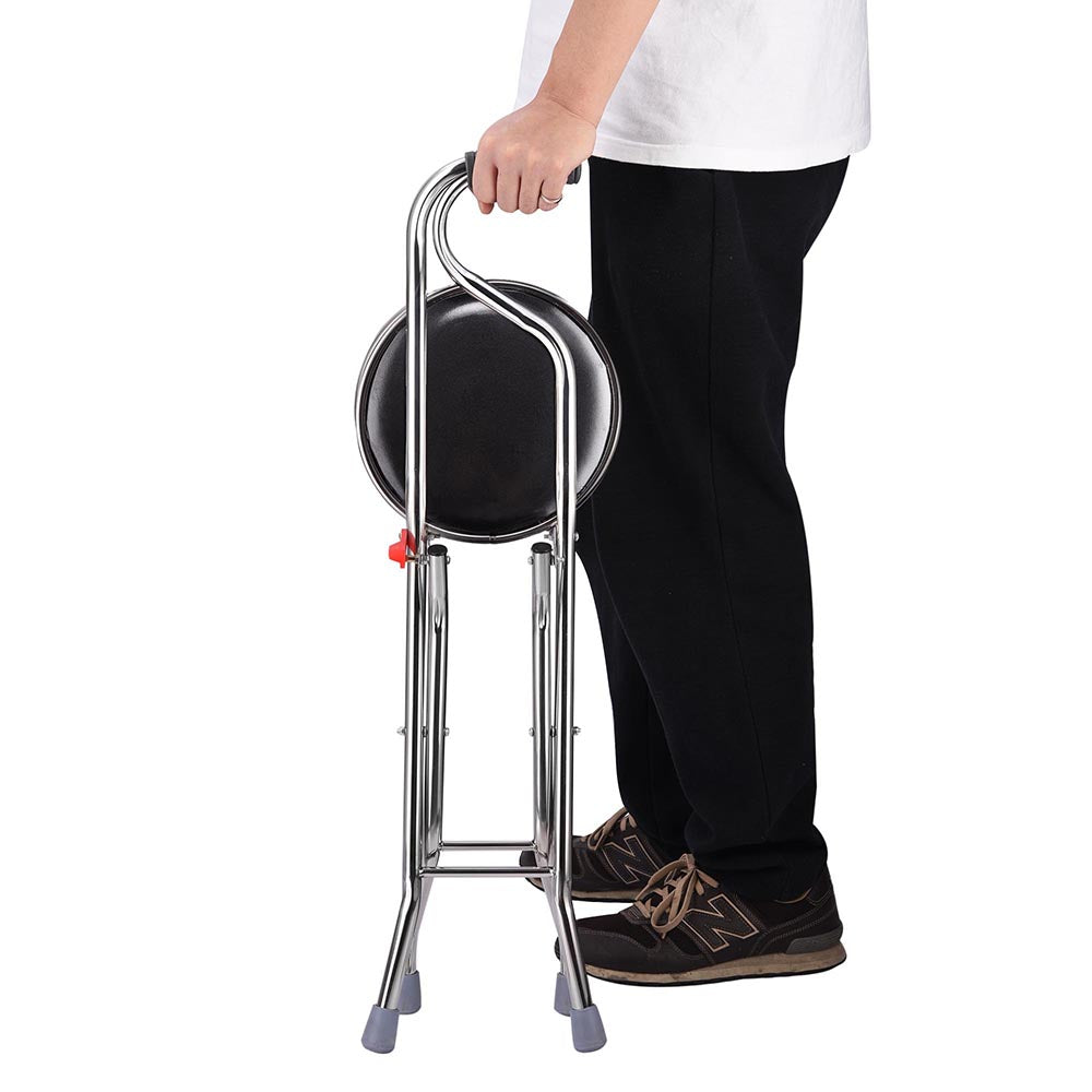 Yescom Medical Folding Walking Cane w/ Seat Lightweight Stool