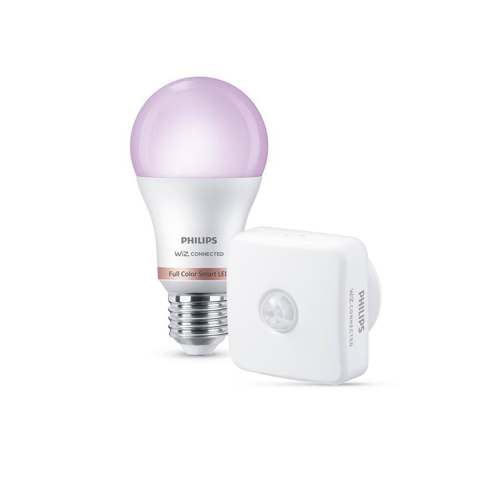 Philips 60-Watt Equivalent A19 LED Smart Wi-Fi Color Changing Smart Light Bulb powered by WiZ  Motion Sensor (1-Pack) 562702