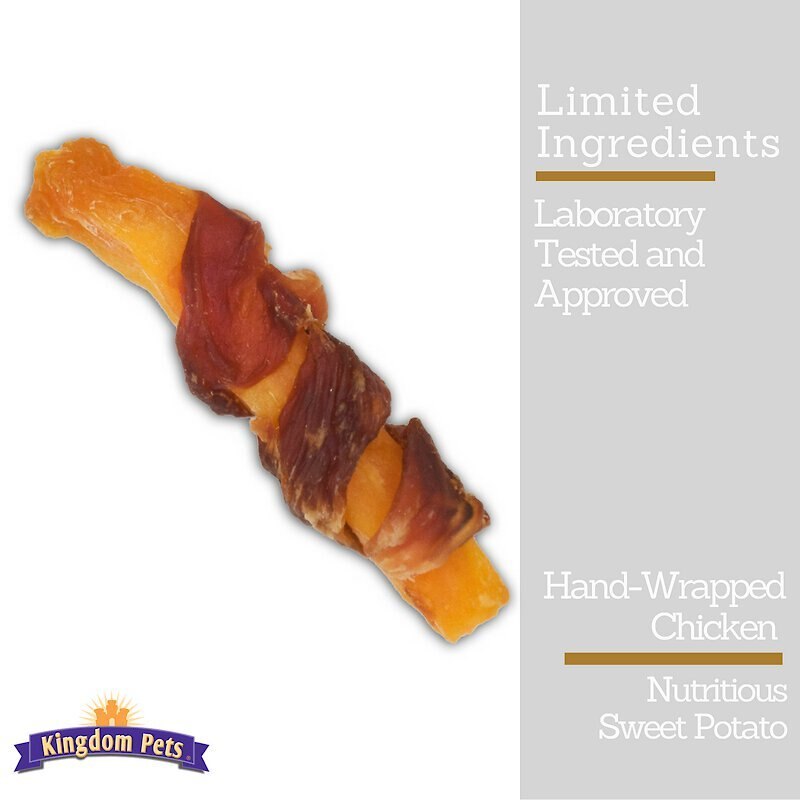 Kingdom Pets Chicken and Sweet Potato Jerky Twists Dog Treats