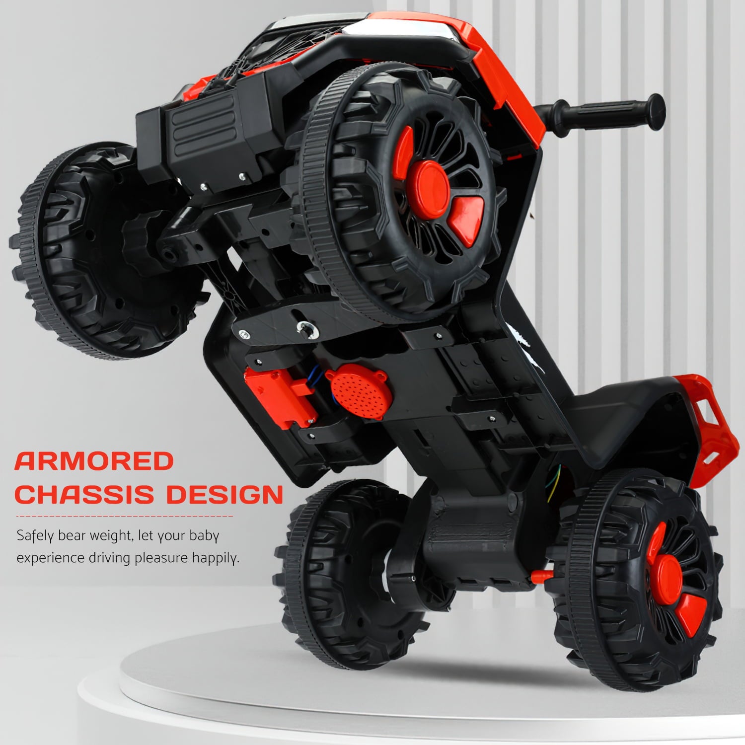 Cmgb 6V Ride On Atv for Kids,Electric 4-Wheeler Car with LED Headlights,Children's Electric ATV with LED Headlights