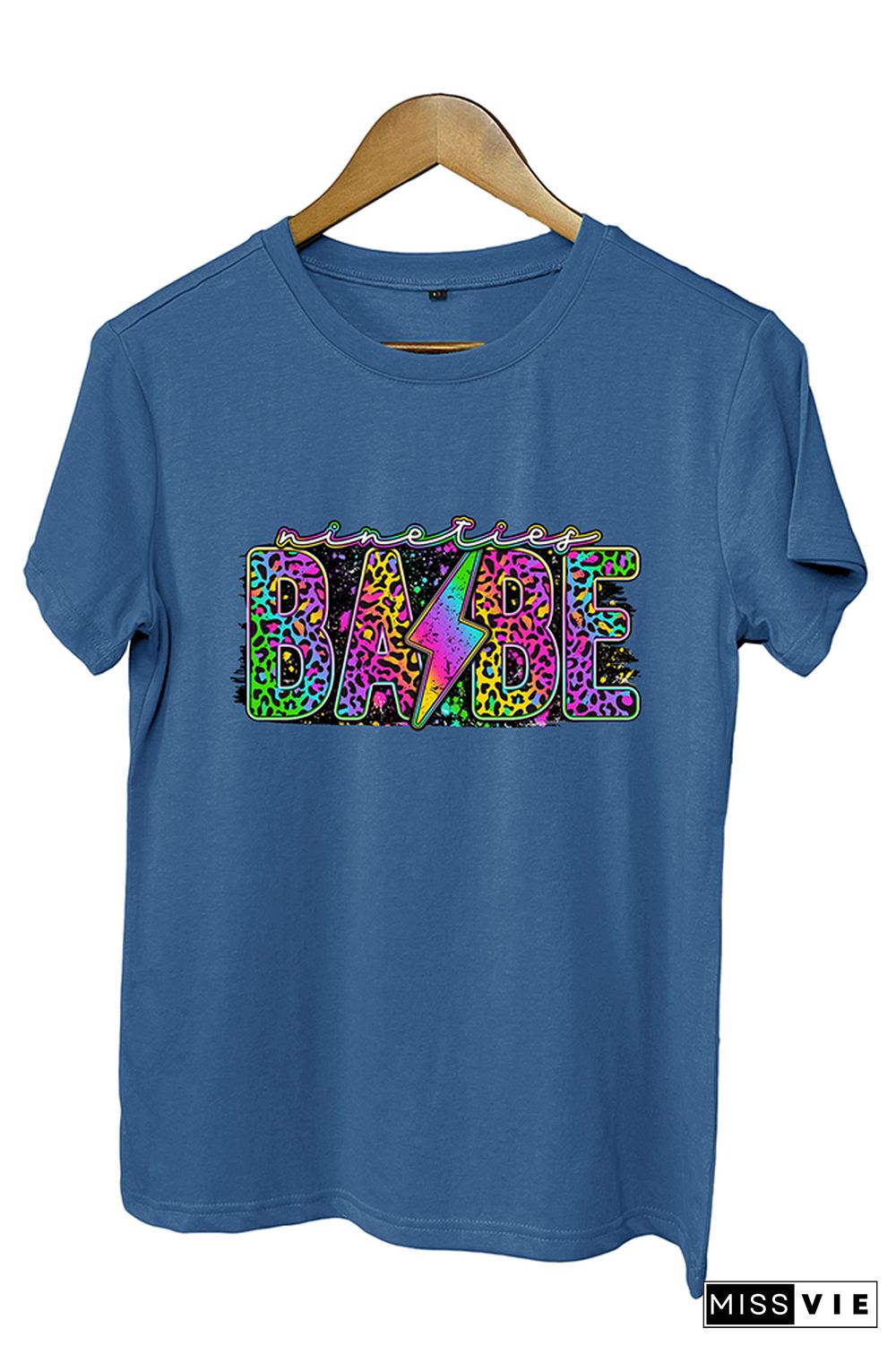 90's Babe Rainbow Leopard Graphic Tee Wholesale