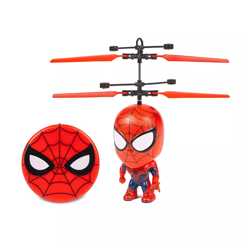 World Tech Toys Marvel Spiderman Licensed 3.5 Inch Flying Figure IR UFO Big Head Helicopter