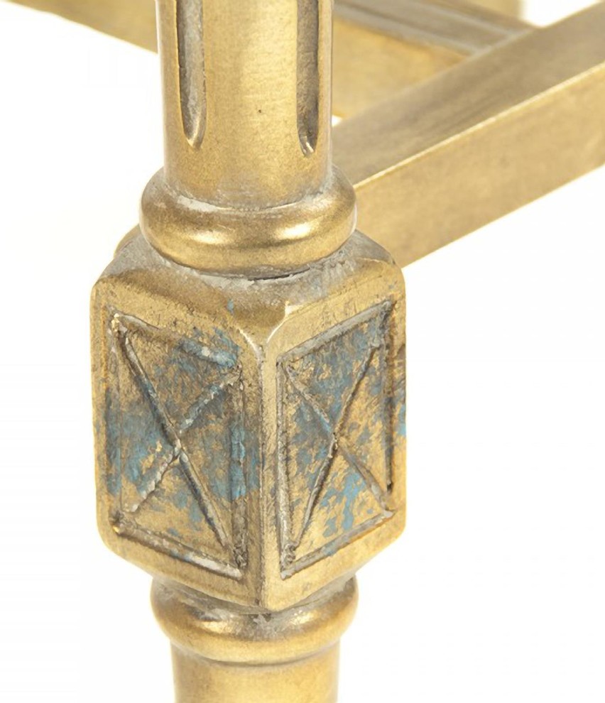 Side Table BURKETT Brass Wood   Traditional   Side Tables And End Tables   by EuroLuxHome  Houzz