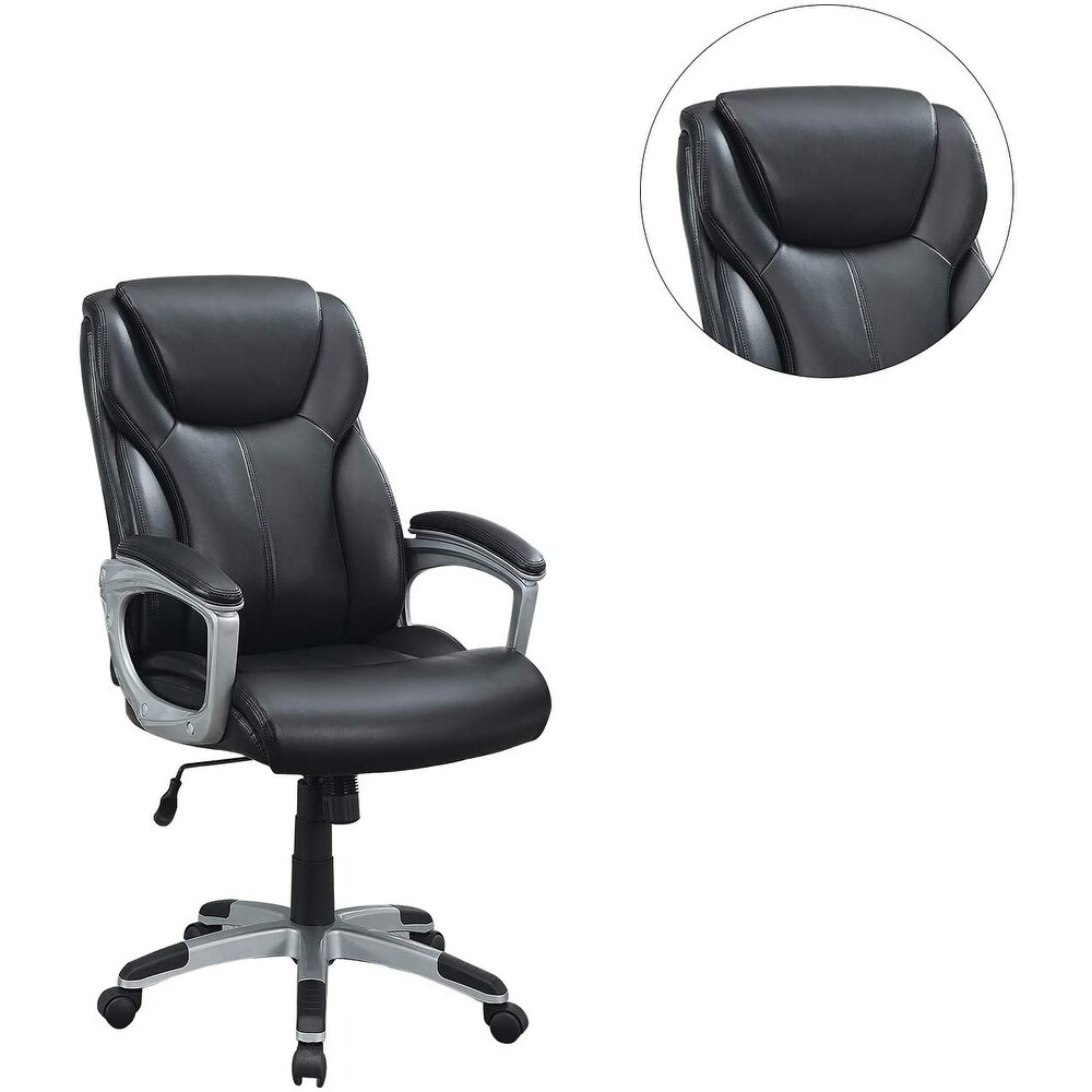 Office High Back Leather Chair Ergonomic Height Adjustable Desk Chair Executive Conference Task Chair with Lumbar Support