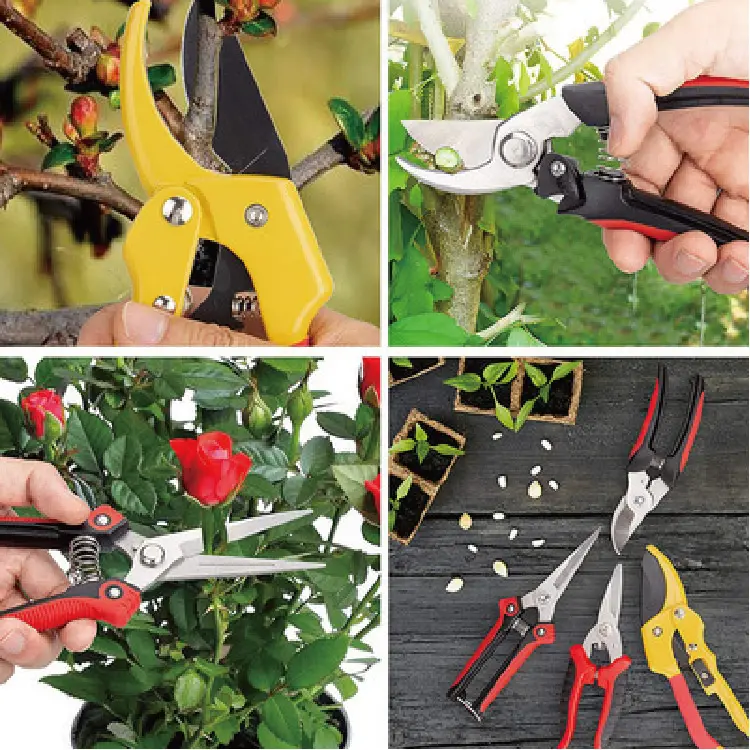 4 Pack Stainless Steel Garden Pruning Shears  Cutter Clippers   Hand Pruner Secateurs   Trimmer Scissors Kit with Storage Bag