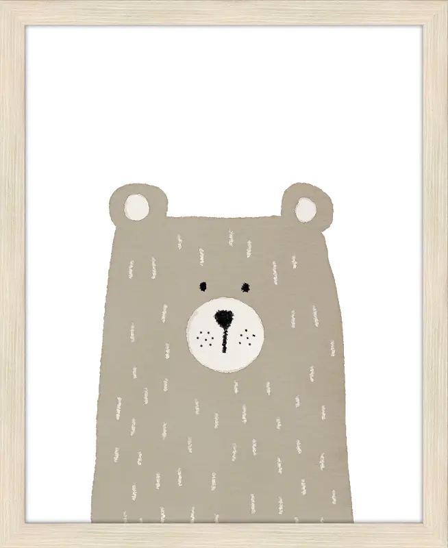 Gray Bear Framed Canvas Wall Art