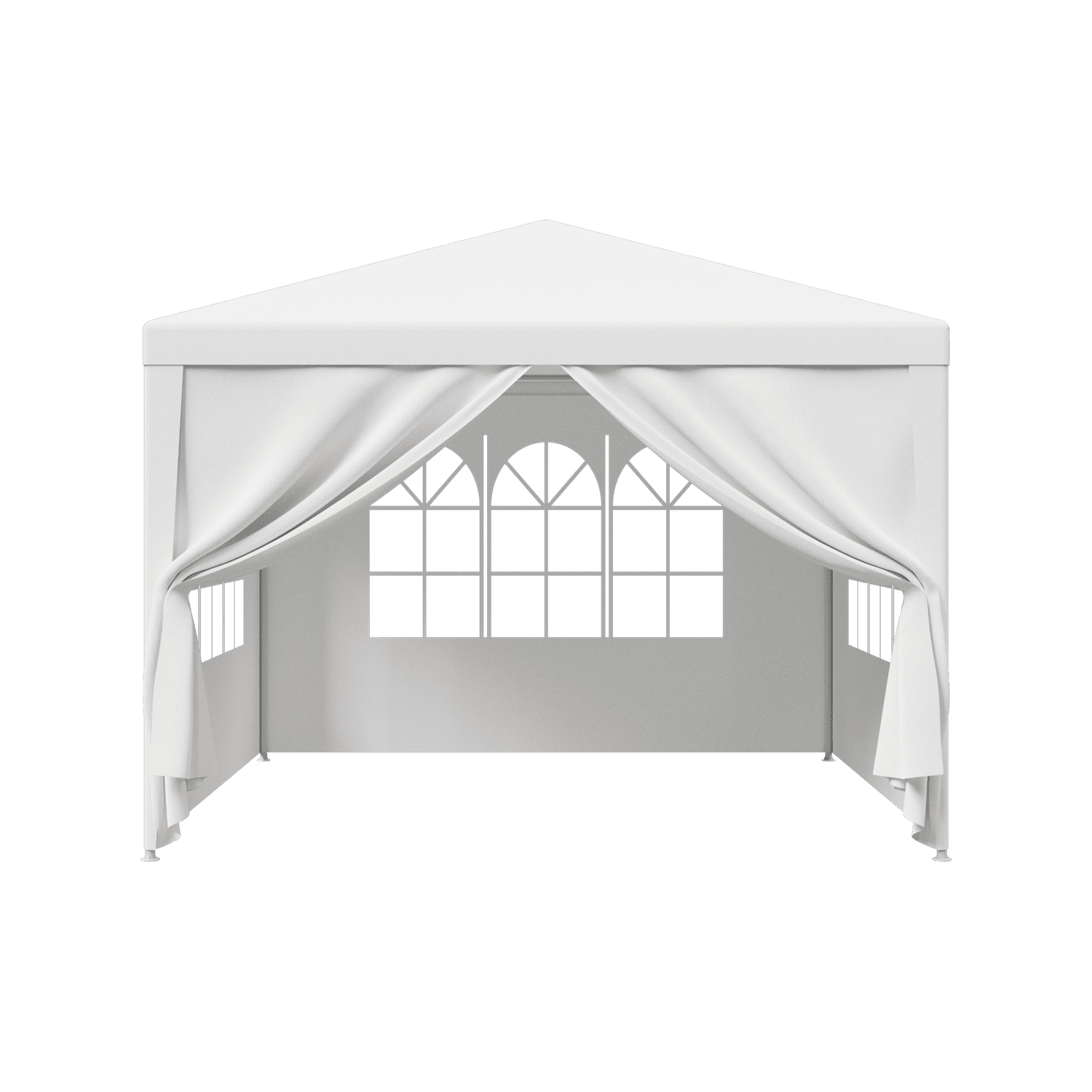 Outdoor Wedding Party Tent Waterproof Gazebo Canopy White - 2 x Walls w/Windows + 2 x Solid Walls, 10 x 10'