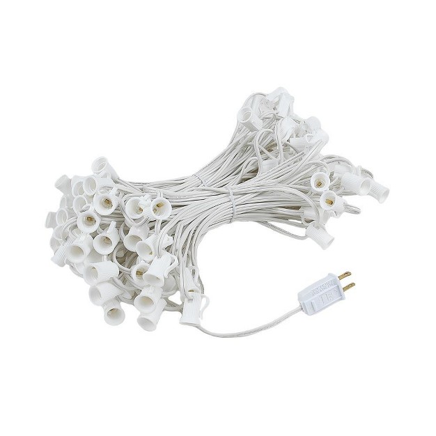 Novelty Lights 100 Feet C7 Christmas String Light Set Vintage Holiday Hanging Light Set White Wire