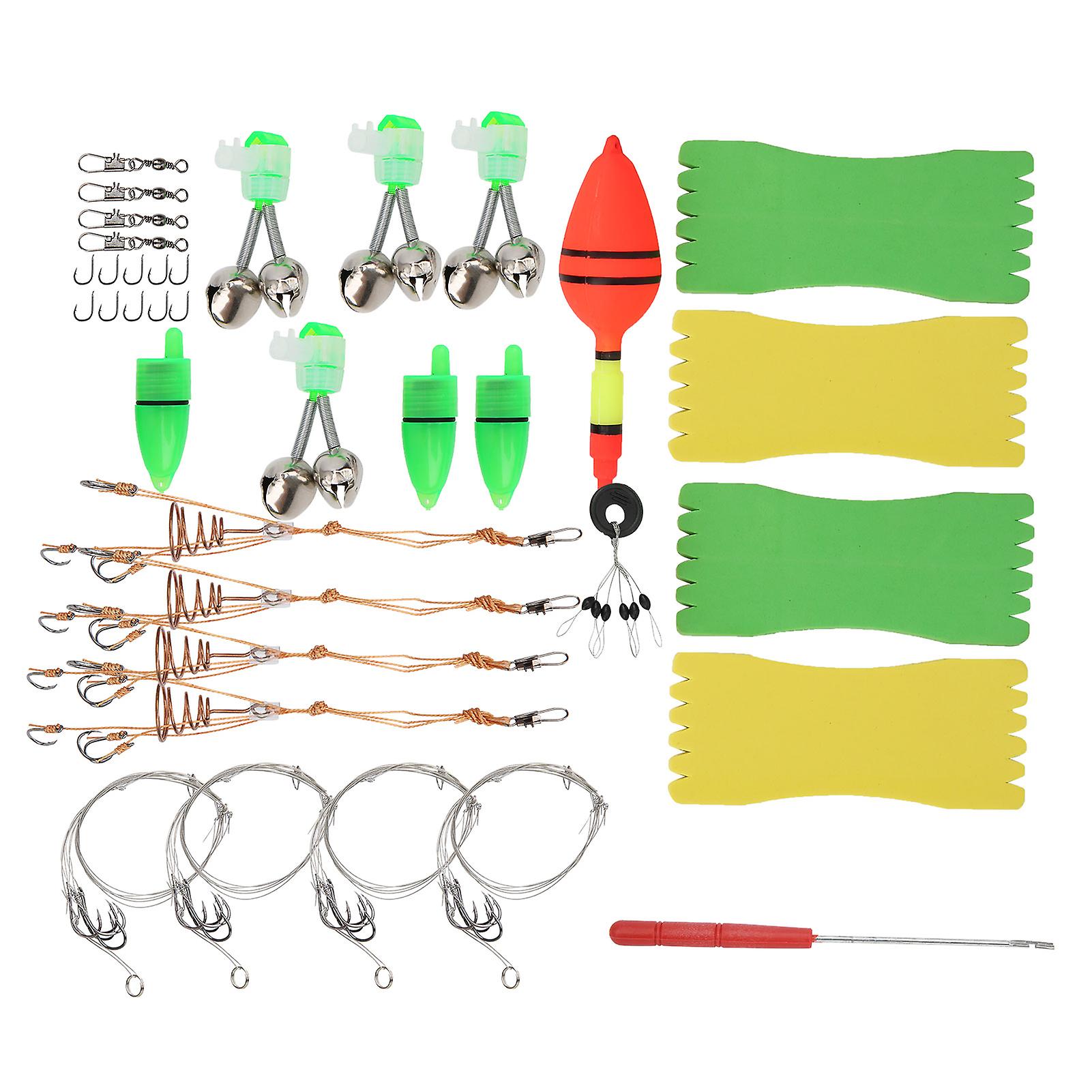 Portable Fishing Gear Set Line Board Lure Bait Hook Detacher Small Bell Tackle Kit Fishing Accessories