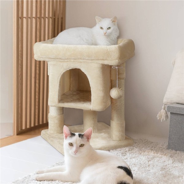 Yaheetech 2-Level 23.5-in Plush Cat Tree and Condo