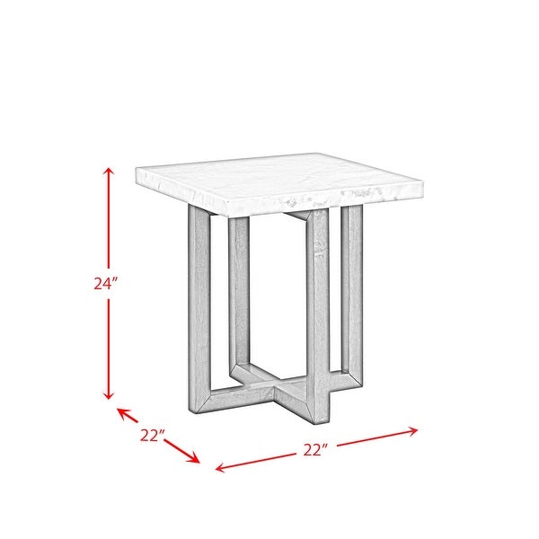 Picket House Furnishings Meyers Marble Square End Table in Natural