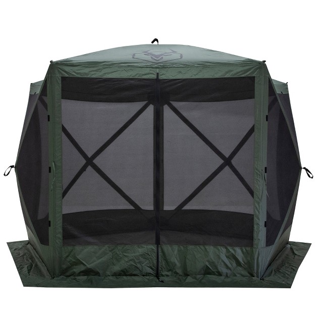 Gazelle 5 Sided Outdoor Portable Pop Up Screened Gazebo Canopy Tent With Carry Bag And Stakes For Parties And Other Outdoor Occasions Alpine Green