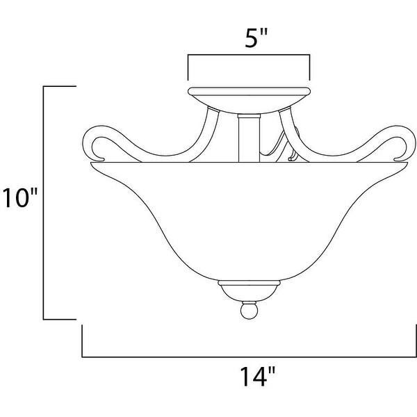 Maxim Basix 2 Light 14 Wide Semi-Flush Bowl Ceiling Fixture