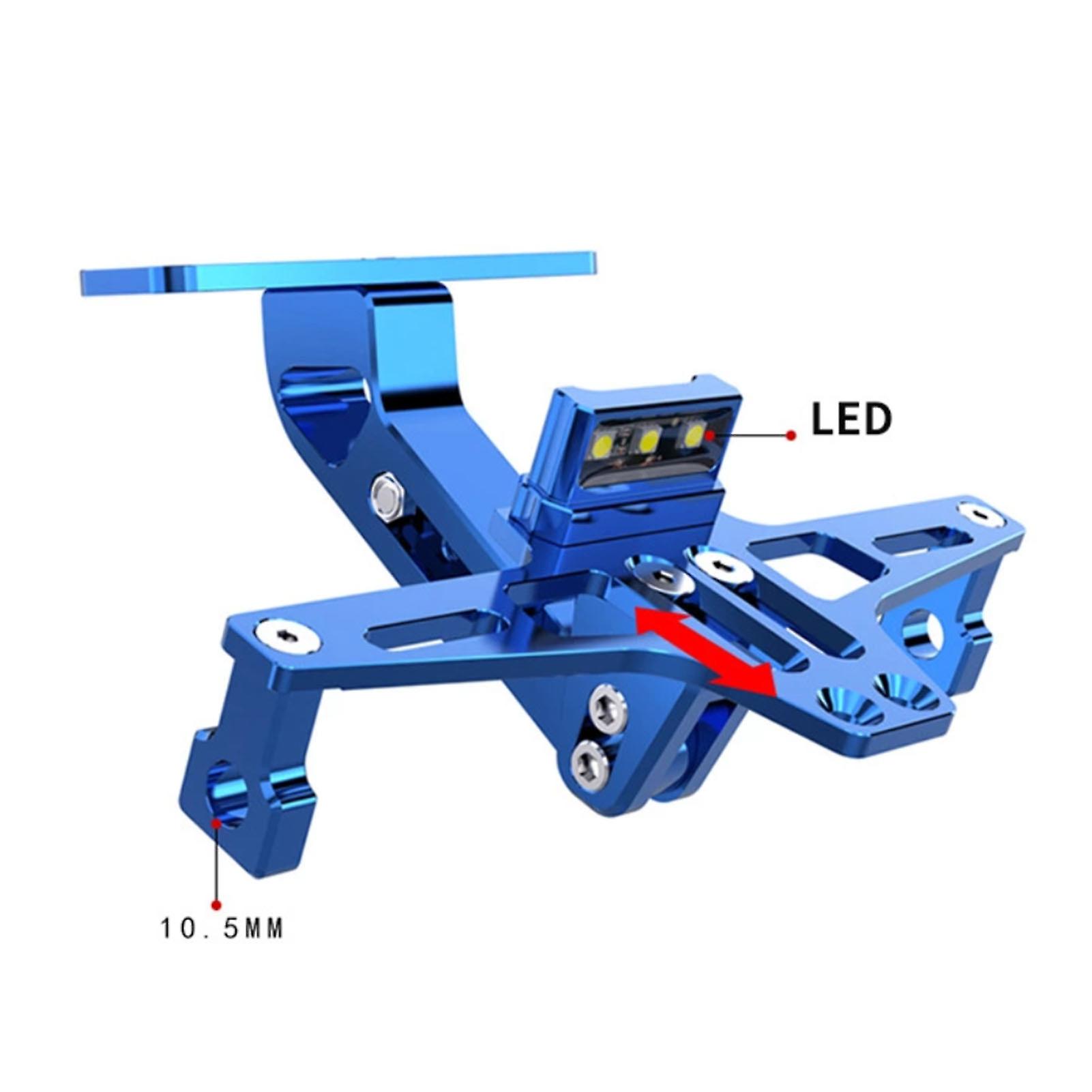 Red Motorcycle License Plate Bracket With Led Lights Licence Plate Holder Aluminum Alloy Universal Red