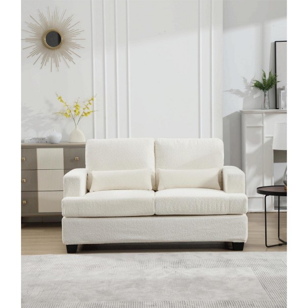 Modern Sofa Couches With Square Armrests Removable Back Cushions And Waist Pillows modernluxe