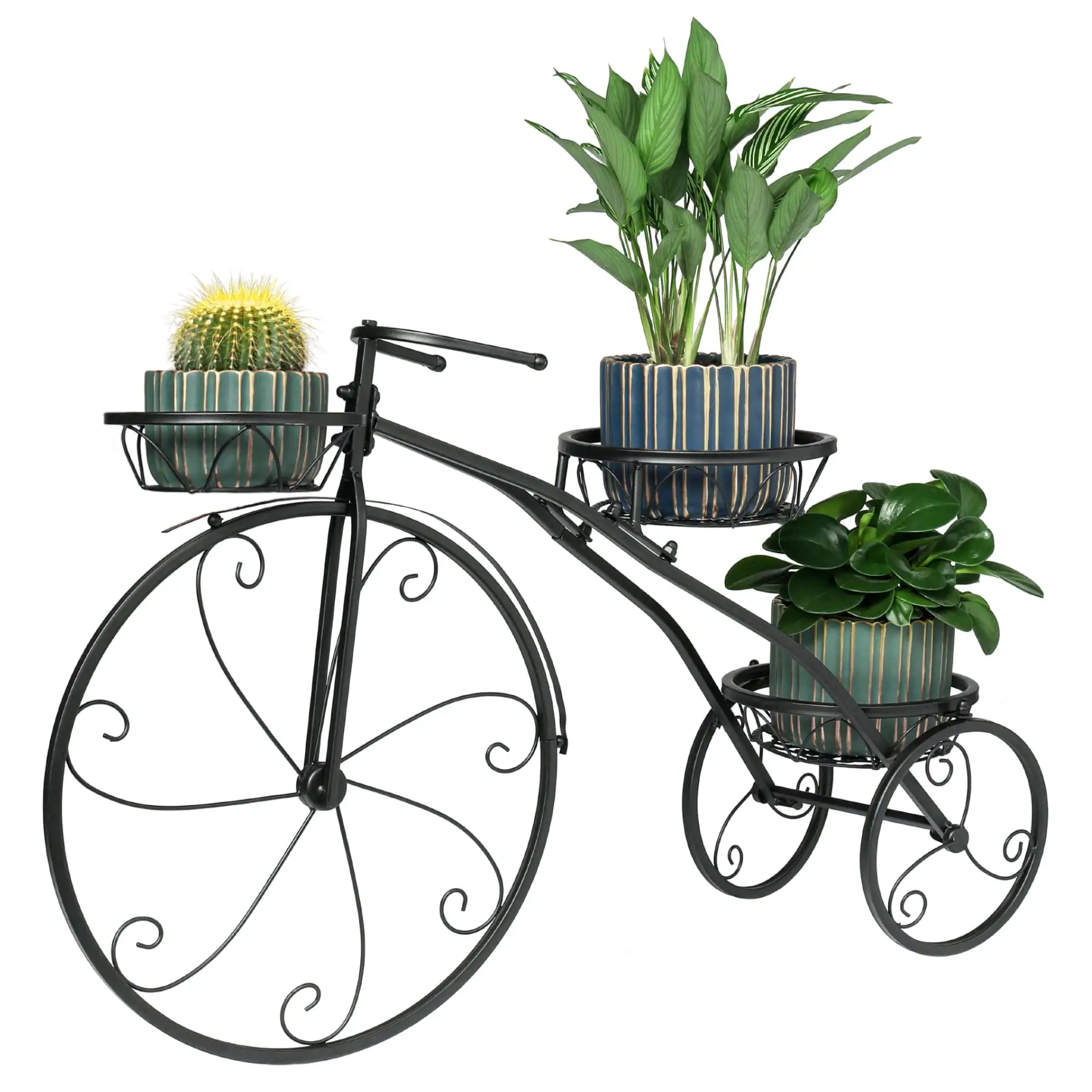 Quality Collection metal Wire antique Bicycle Shape flower pot for garden decoration on hot sale